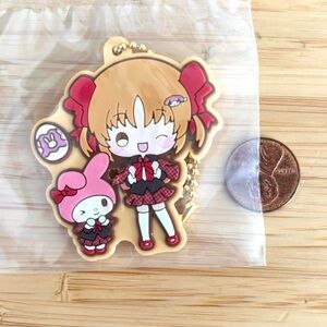 Rare sanrio melody x shugo chara rubber keychain